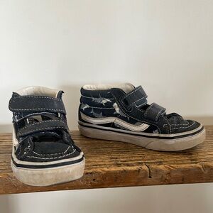 Vans Shark Blue and White Velcro Sneakers